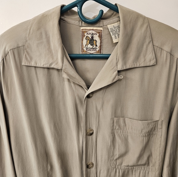 Vintage - Kriss Kross Silk Pale Green Blouse - NWOT - Size L - Picture 7 of 7